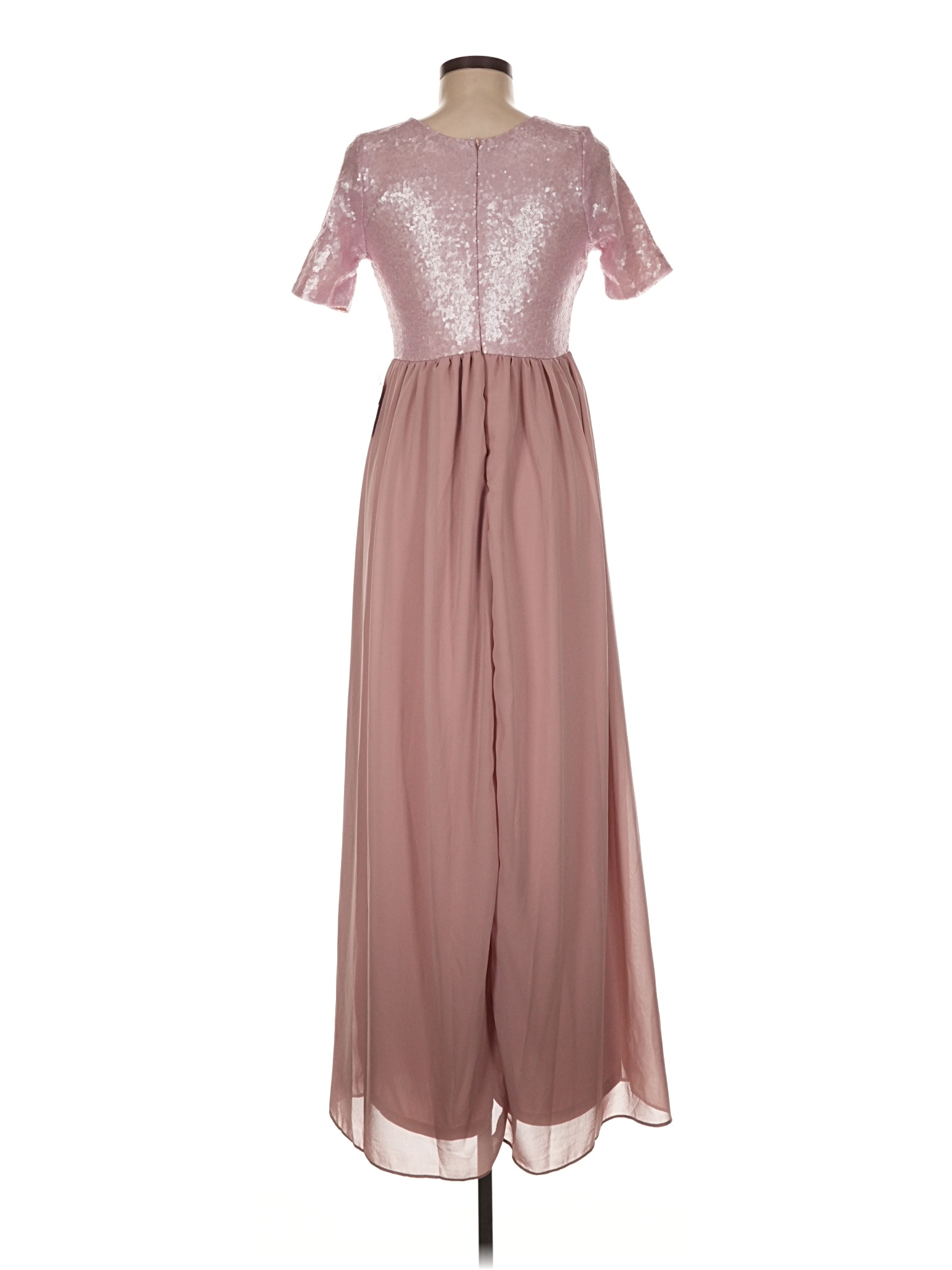 long sleeve short formal dress Cocktail bridesmaid dresses by color Windsor Purple Sequin Dress Size:3XL (11-13 yrs.) Bateau Neck 5