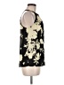 A.L.C. 100% Silk Floral Graphic Black Sleeveless Silk Top Size M - photo 4