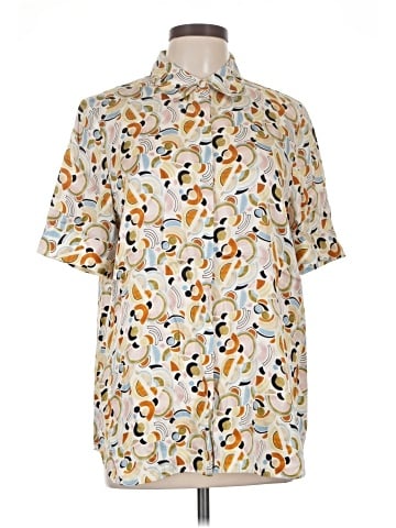 Lafayette 148 New York Short Sleeve Silk Top (view 1)