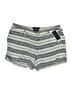 British Khaki 100% Linen Stripes Green Shorts Size 6 - photo 1
