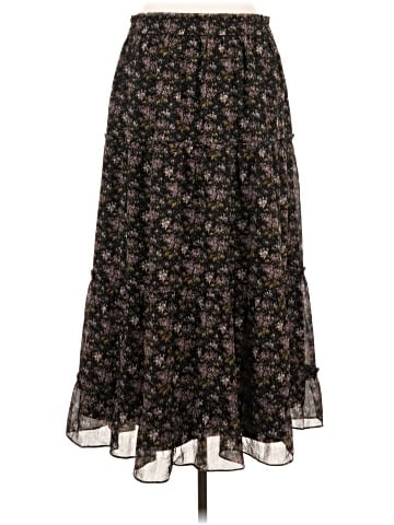 Madewell Crinkle Georgette Tiered Maxi Skirt in Blurred Blooms (view 2)