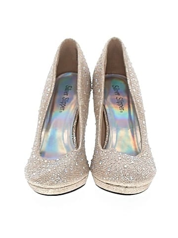 Silver Slipper Heels (view 2)