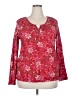 Basic Editions 100% Cotton Red Long Sleeve Henley Size XXL - photo 1