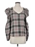 Drew Plaid Gray 3/4 Sleeve Blouse Size S - photo 1
