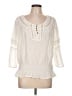 Nine West 100% Cotton Ivory 3/4 Sleeve Blouse Size L - photo 1