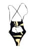 MATTE Collection Graphic Gold Tan One Piece Swimsuit Size S - photo 1