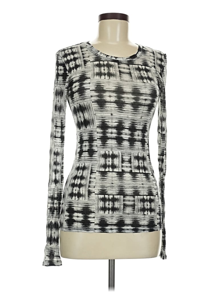 Pre-owned Bcbgmaxazria Long Sleeve Top Gray Square Neckline Tops