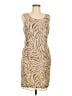 Robbie Bee 100% Silk Animal Print Tan Cocktail Dress Size 6 - photo 1
