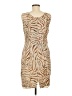 Robbie Bee 100% Silk Animal Print Tan Cocktail Dress Size 6 - photo 2