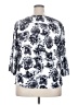 Monday Fun 100% Rayon Floral Silver 3/4 Sleeve Blouse Size 2X - photo 2