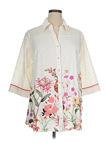 Soft Surroundings 3/4 Sleeve Button-Down Shirt (view 1)