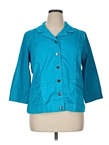 Christopher & Banks 3/4 Sleeve Button-Down Shirt (view 1)
