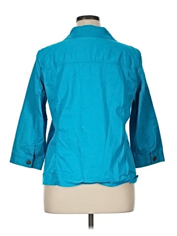 Christopher & Banks 3/4 Sleeve Button-Down Shirt (view 2)
