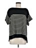 Max Studio Stripes Black Short Sleeve T-Shirt Size M - photo 1
