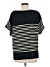 Max Studio Stripes Black Short Sleeve T-Shirt Size M - photo 2