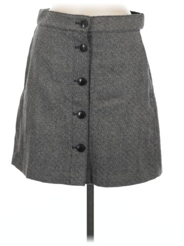 Madewell Button-Front Mini Skirt in Yarn-Dyed Geo (view 1)