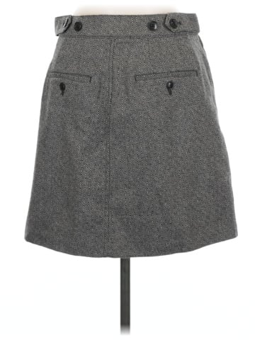 Madewell Button-Front Mini Skirt in Yarn-Dyed Geo (view 2)