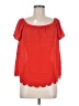 Everly 100% Polyester Red Short Sleeve Blouse Size M - photo 1