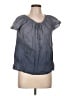 IZOD 100% Cotton Gray Short Sleeve Blouse Size L - photo 1
