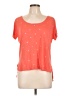 Edge 100% Rayon Stars Orange Short Sleeve Top Size L - photo 1