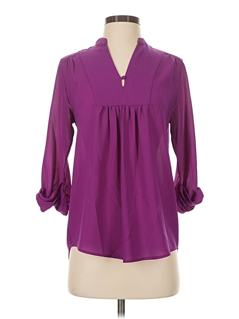 Pre-owned Brixon Ivy 3/4 Sleeve Blouse In Purple