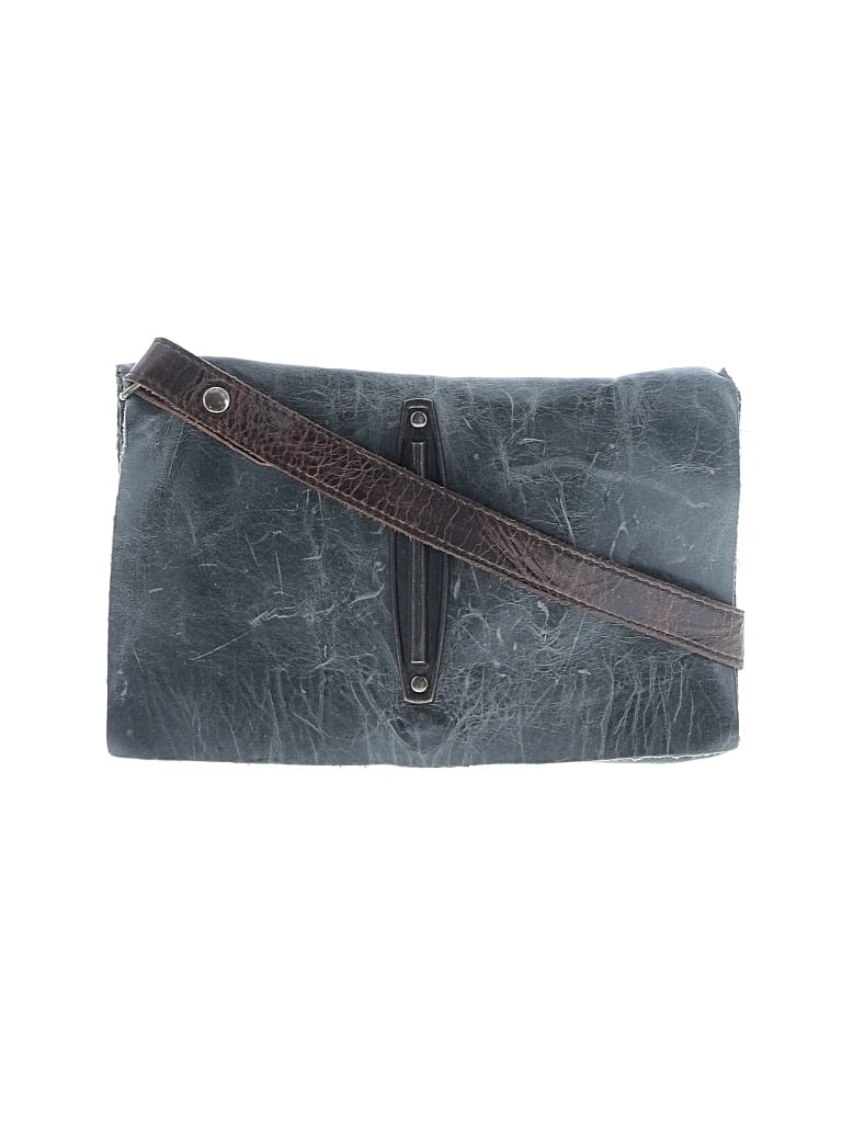 Pre-owned Assorted Brands Leather Crossbody Bag In Gray