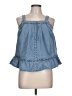 ETRO 100% Cotton Blue Sleeveless Blouse Size L - photo 1