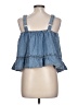 ETRO 100% Cotton Blue Sleeveless Blouse Size L - photo 2