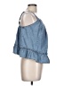 ETRO 100% Cotton Blue Sleeveless Blouse Size L - photo 4