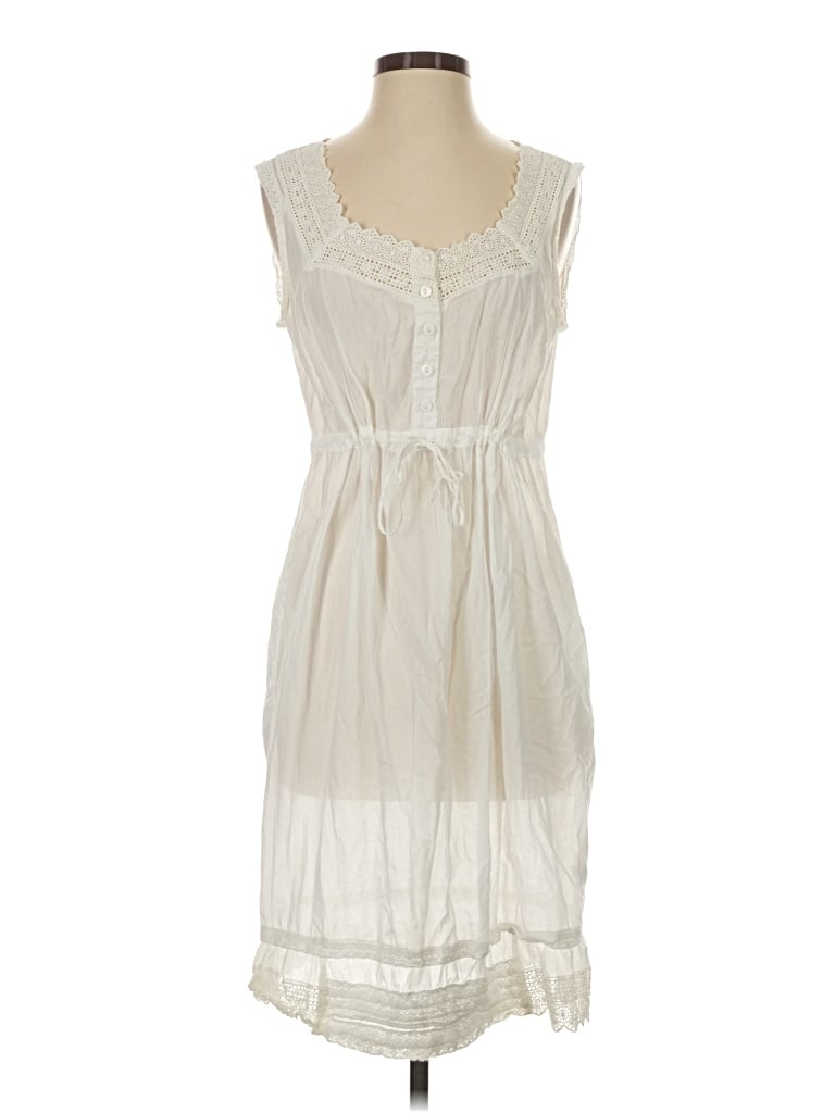Pre-owned Johnny Was Casual Dress In Ivory