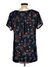 Lily White Blue Short Sleeve Blouse Size L - photo 2