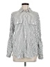 Max Studio Stripes Silver Long Sleeve Button-Down Shirt Size M - photo 1