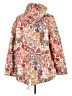 Peruvian Connection 100% Polyester Print Gold Burgundy Raincoat Size L - photo 2