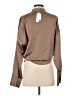 Glam 100% Polyester Brown Long Sleeve Blouse Size S - photo 2