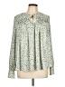 Kaari Blue 100% Polyester Graphic Green Long Sleeve Blouse Size L - photo 1