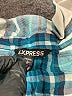 Express 100% Rayon Plaid Teal Long Sleeve Button-Down Shirt Size L - photo 7
