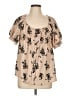 Shein Curve Tan Short Sleeve Blouse Size 12 Plus (0) - photo 1