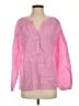 Talbots 100% Linen Pink Long Sleeve Henley Size S - photo 1