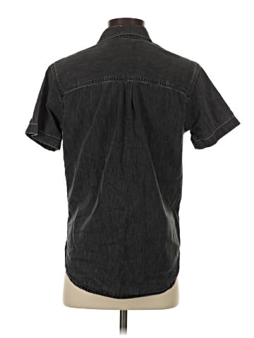 Madewell Denim Oversized Ex-Boyfriend Short-Sleeve Shirt in Lunar Wash (view 2)