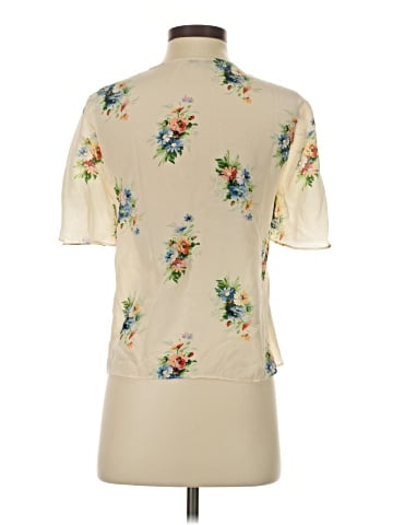 Madewell Silk Shirred-Front Top in Classic Corsage (view 2)