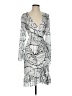 MARCHESA notte 100% Polyester Print Silver Cocktail Dress Size 2 - photo 1