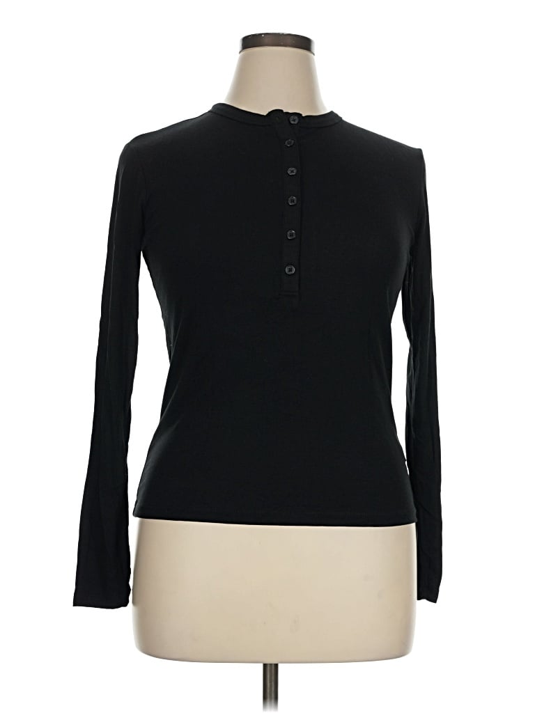 Universal Thread Long Sleeve Polo Shirt In Black