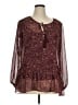 Rose + Olive 100% Polyester Burgundy Long Sleeve Blouse Size XL - photo 1