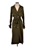 Princess Polly 100% Polyester Green Trenchcoat Size 2 - photo 1