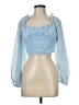 Shein 100% Polyester Blue 3/4 Sleeve Blouse Size 6 - photo 1