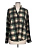Eden & Olivia 100% Polyester Plaid Green Long Sleeve Blouse Size L - photo 1