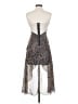 Papaya 100% Polyester Paisley Gray Cocktail Dress Size S - photo 2