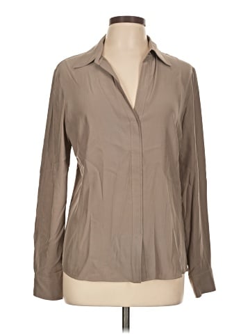 Lafayette 148 New York Long Sleeve Silk Top (view 1)
