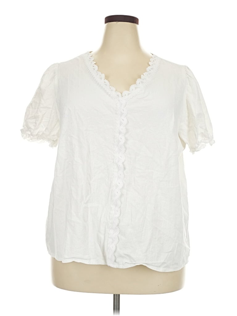 Pre-owned Shein Curve Short Sleeve T-shirt In Ivory