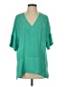 Crosby 100% Polyester Teal Short Sleeve Blouse Size S - photo 1